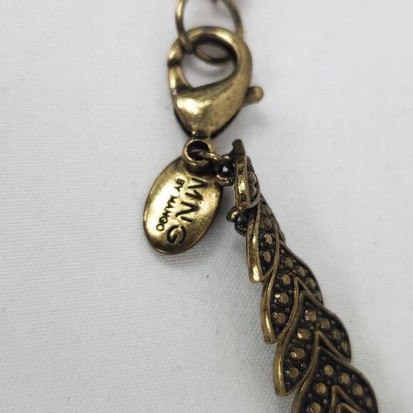 MNG by Mango Chevron Leaf Pattern Choker Collar Necklace Gold Tone - Picture 4 of 6